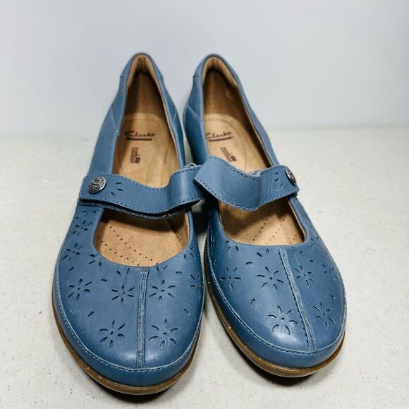 Womens Clarks Collection Everlay Bai Black Leather Mary Jane Flats Size 10 M - Picture 3 of 8